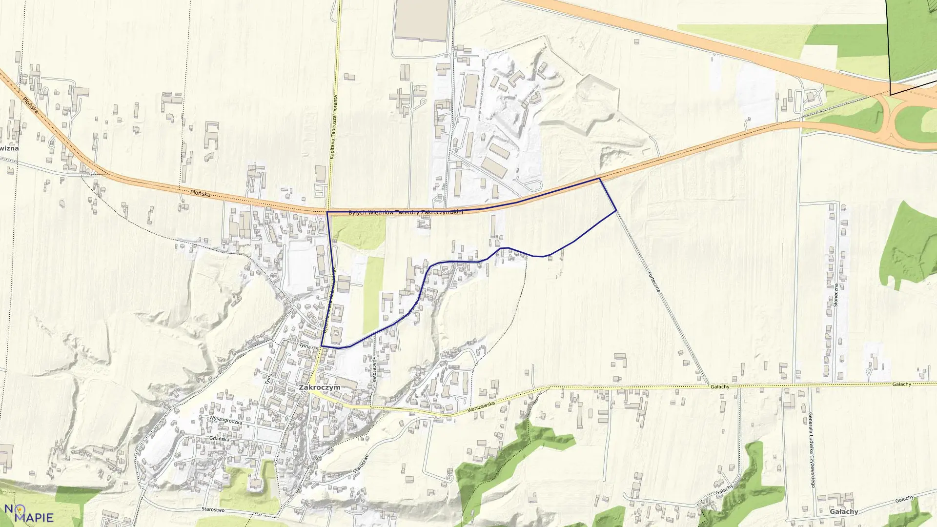 Mapa obrębu 01-02 w gminie Zakroczym