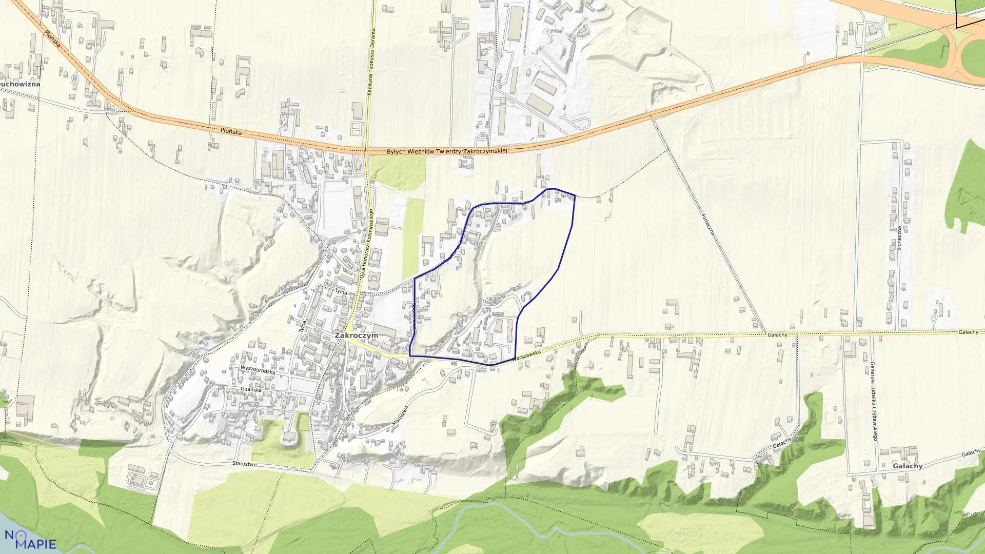 Mapa obrębu 01-03 w gminie Zakroczym