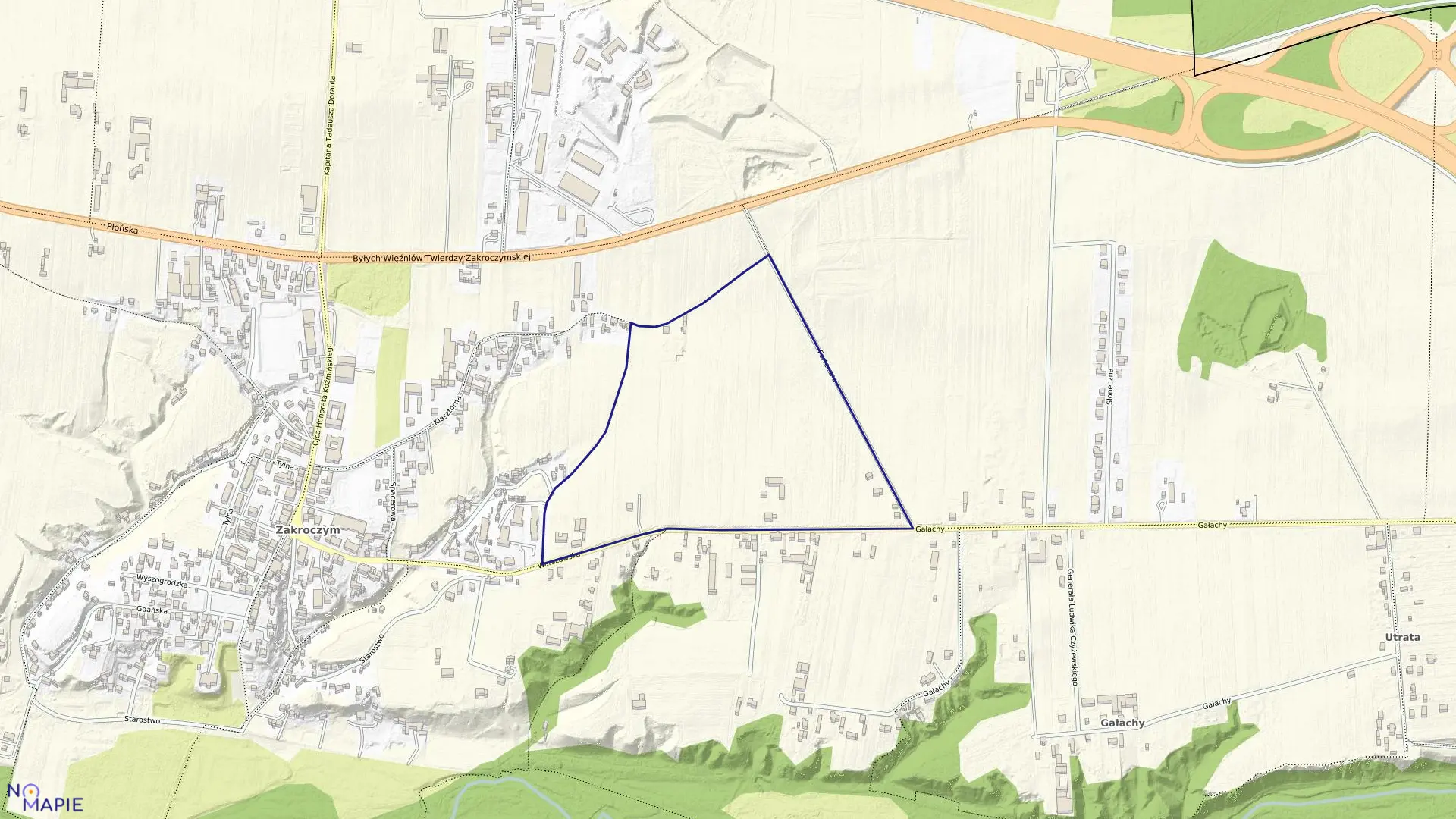 Mapa obrębu 01-04 w gminie Zakroczym