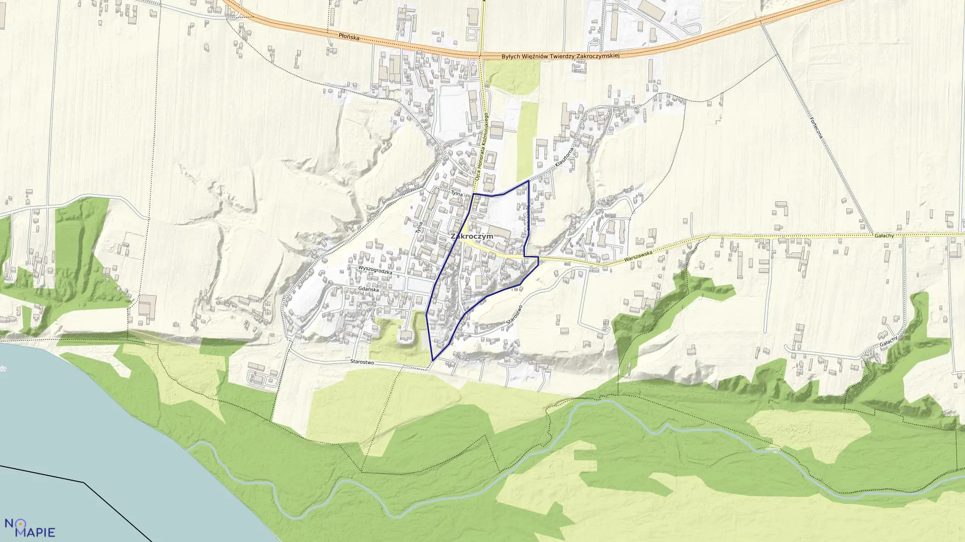 Mapa obrębu 01-07 w gminie Zakroczym