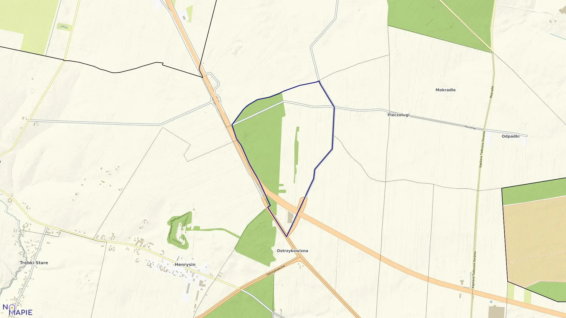 Mapa obrębu 02-01 w gminie Zakroczym