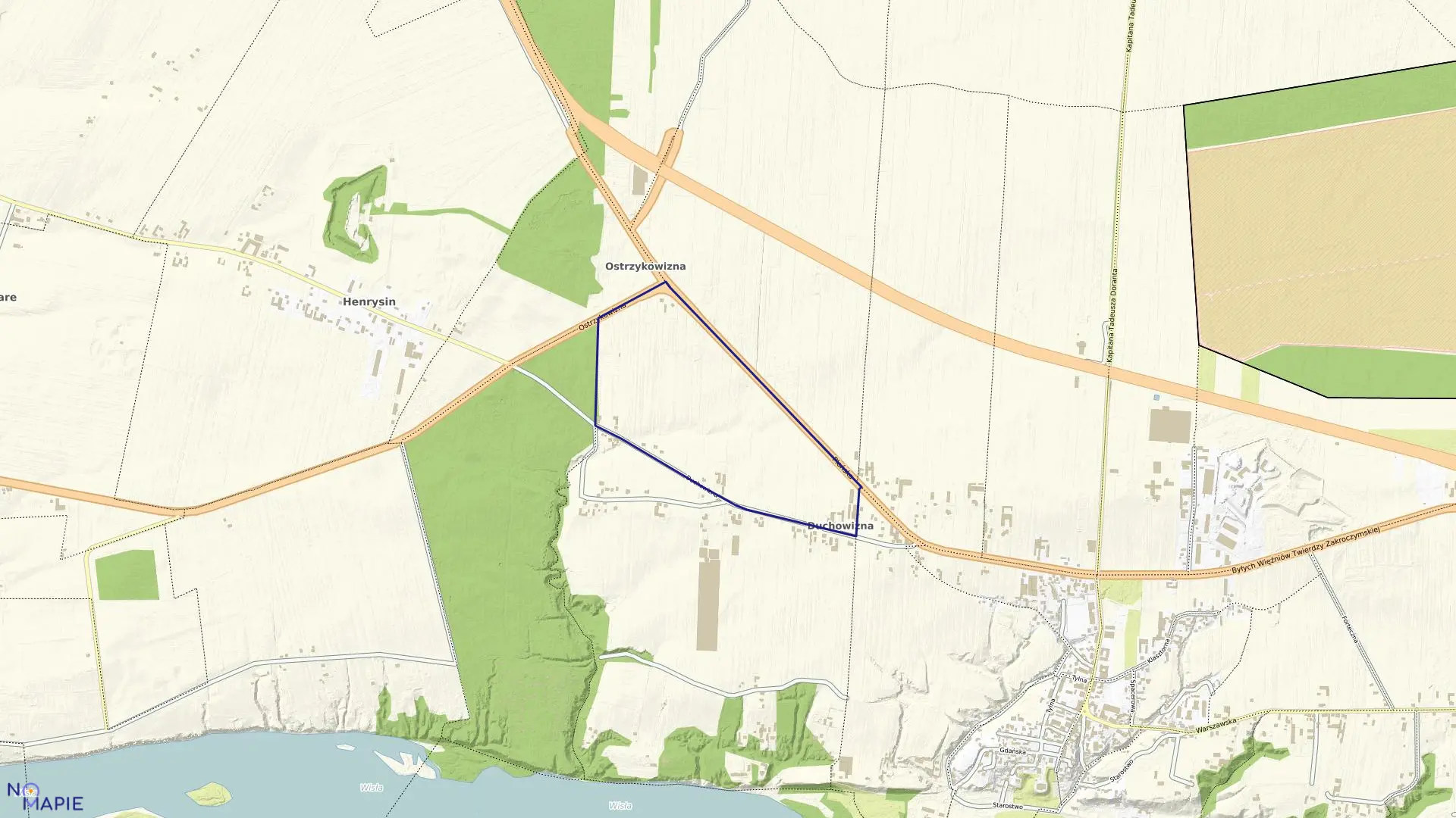 Mapa obrębu 02-07 w gminie Zakroczym