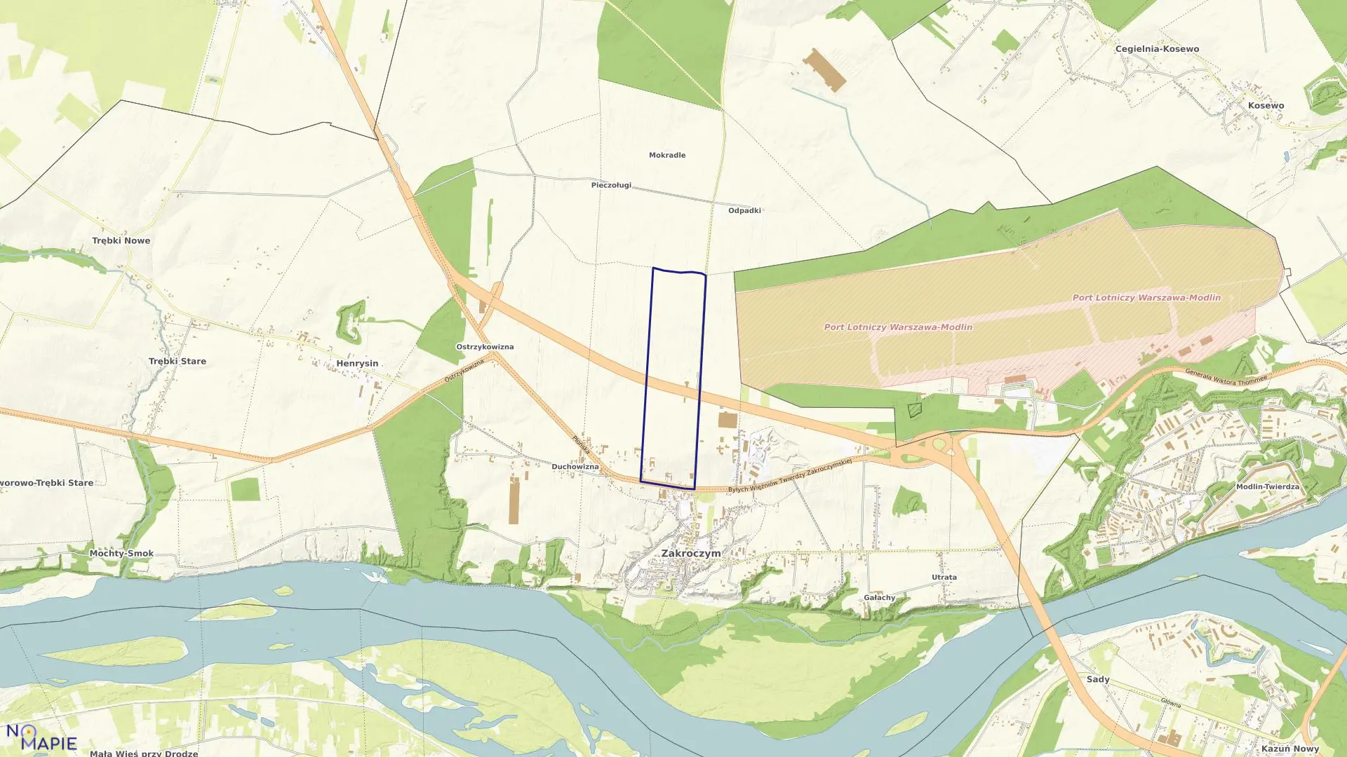 Mapa obrębu 02-09 w gminie Zakroczym