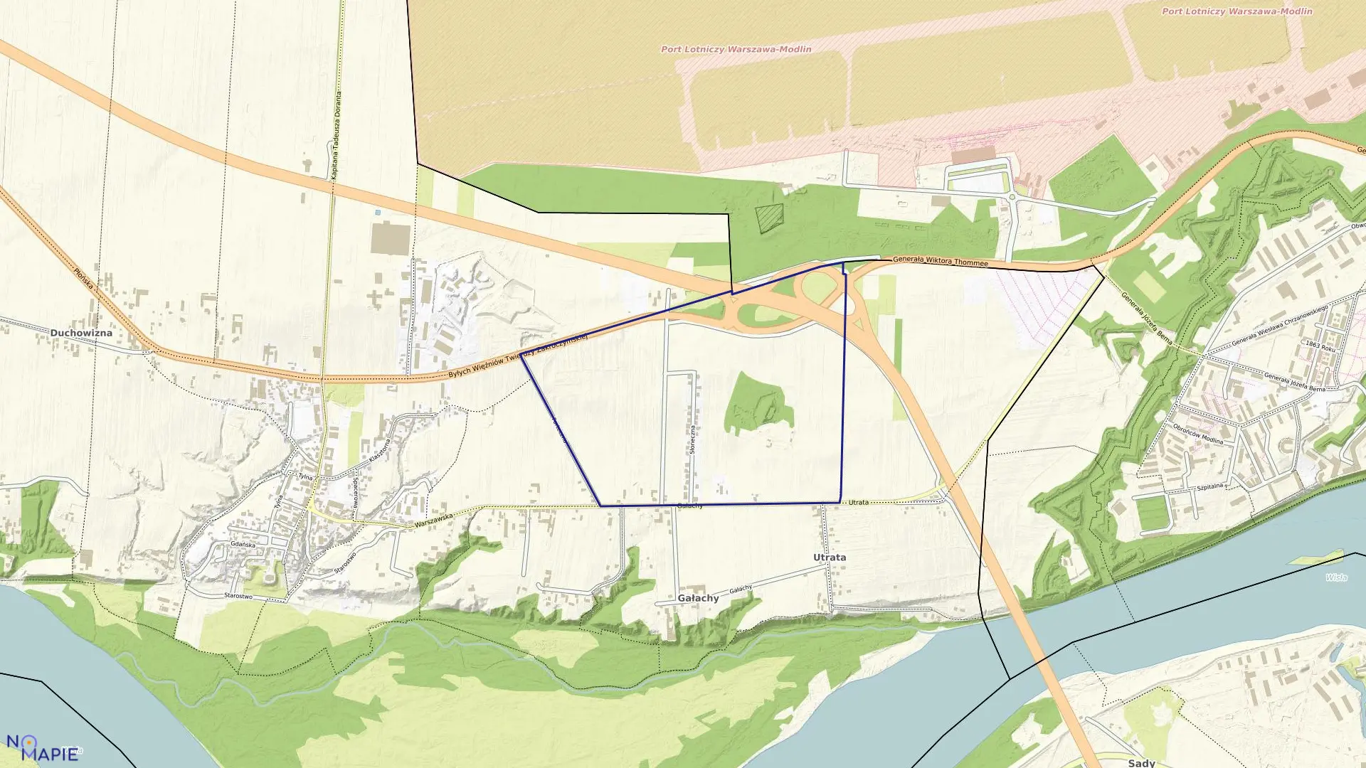 Mapa obrębu 02-12 w gminie Zakroczym