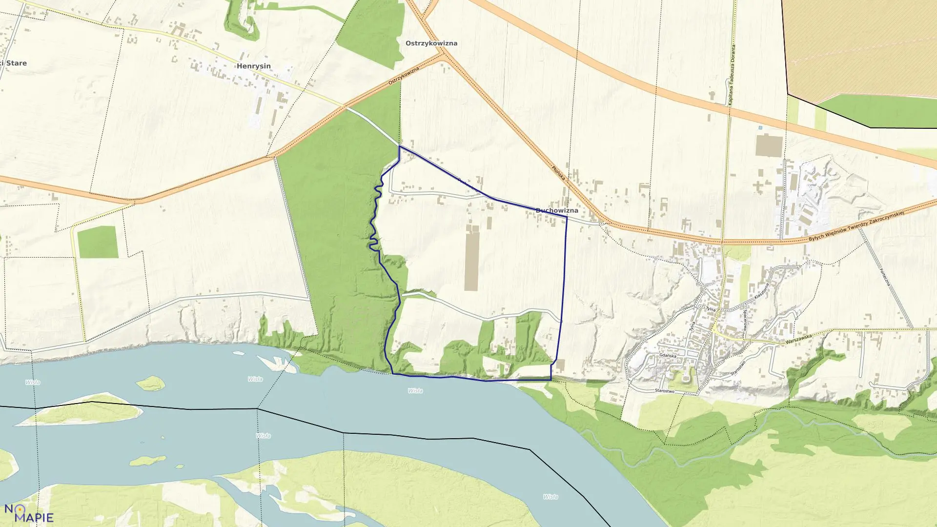 Mapa obrębu 02-17 w gminie Zakroczym