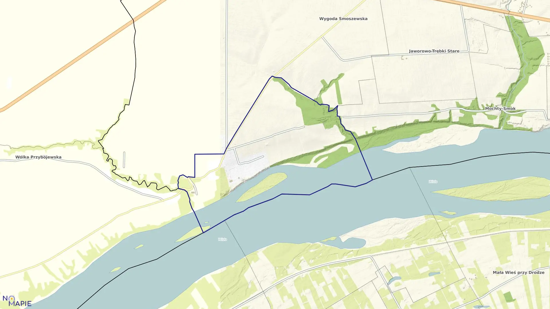 Mapa obrębu SMOSZEWO w gminie Zakroczym