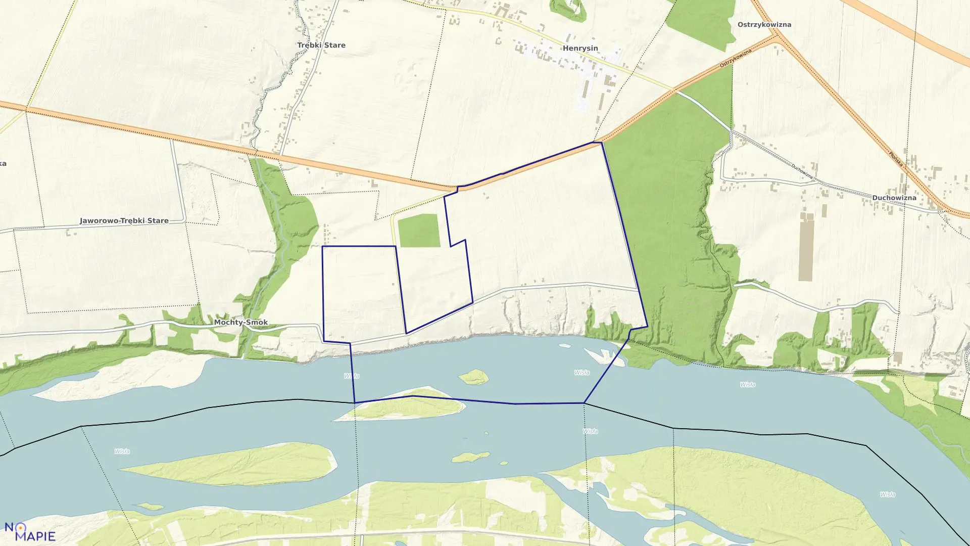 Mapa obrębu WÓLKA SMOSZEWSKA w gminie Zakroczym